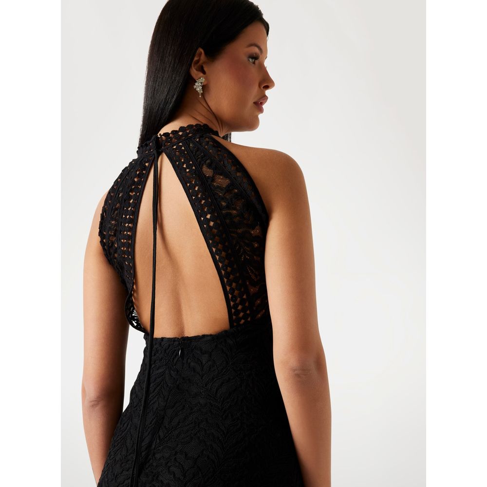 Guess Black Polyamide Cocktail Dress
