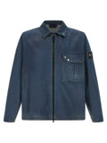 Stone Island Blue Cotton Blouse