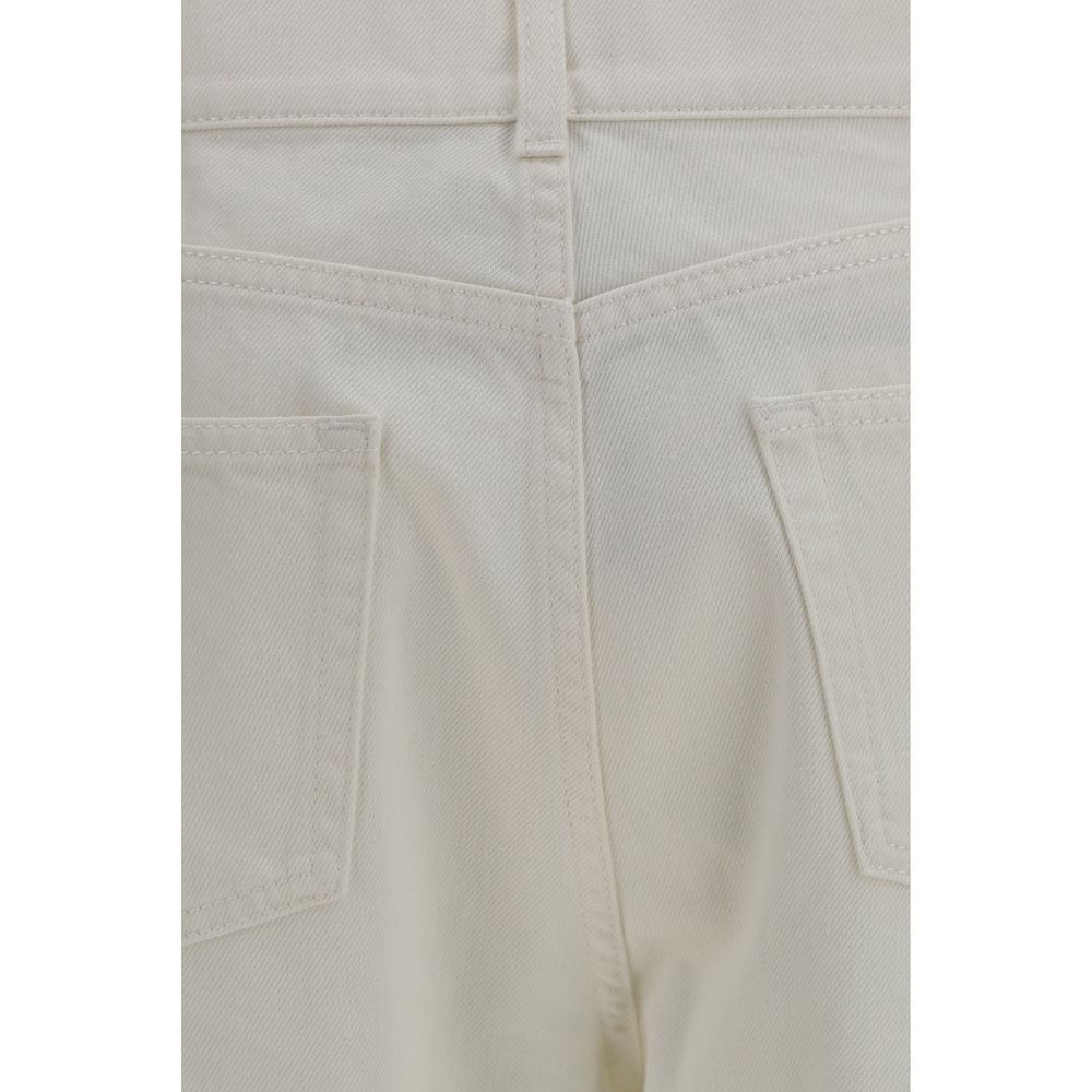 The Row White Cotton Straight-Leg Jeans