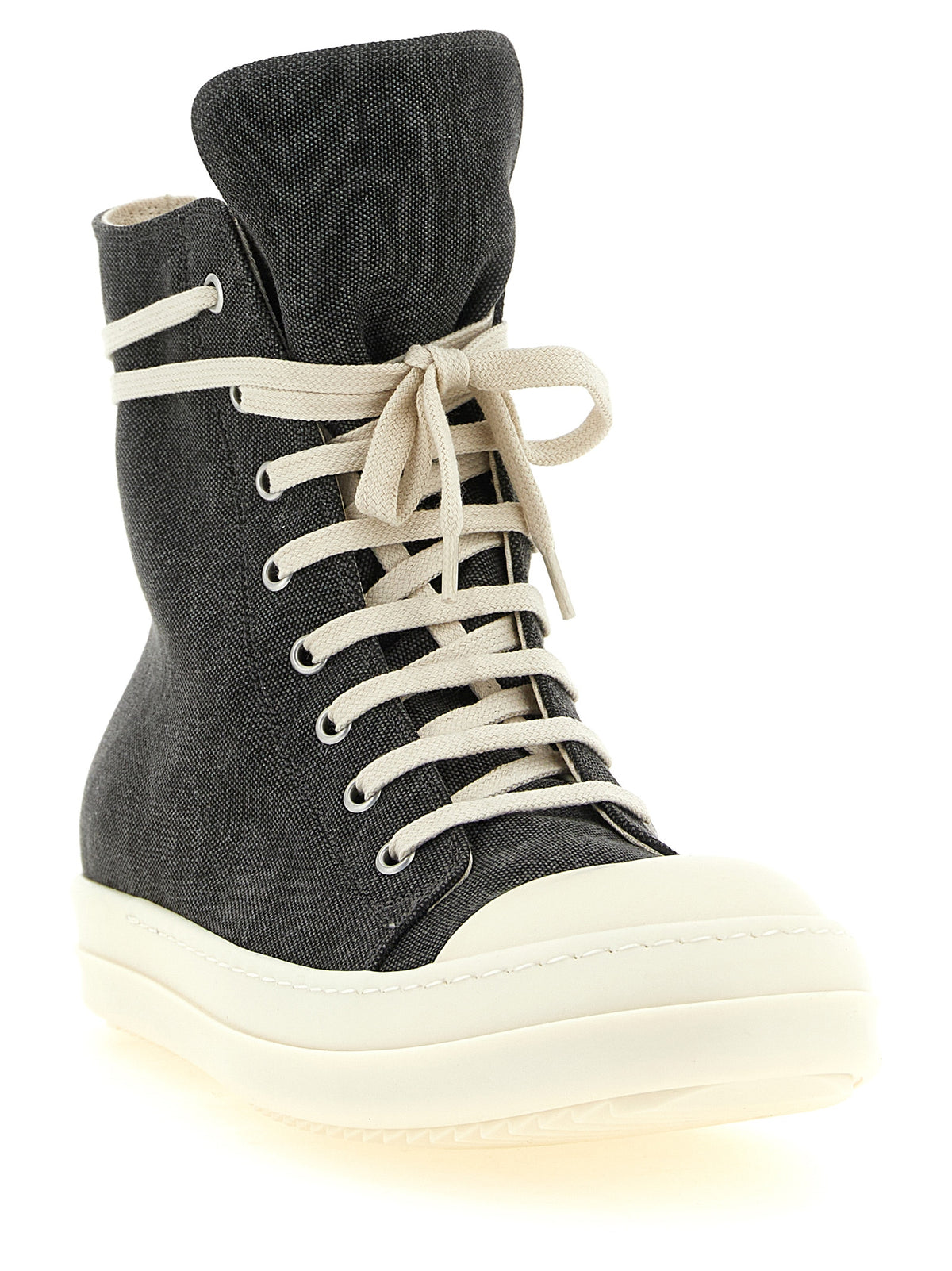 DRKSHDW Gray Cotton High Top Sneakers