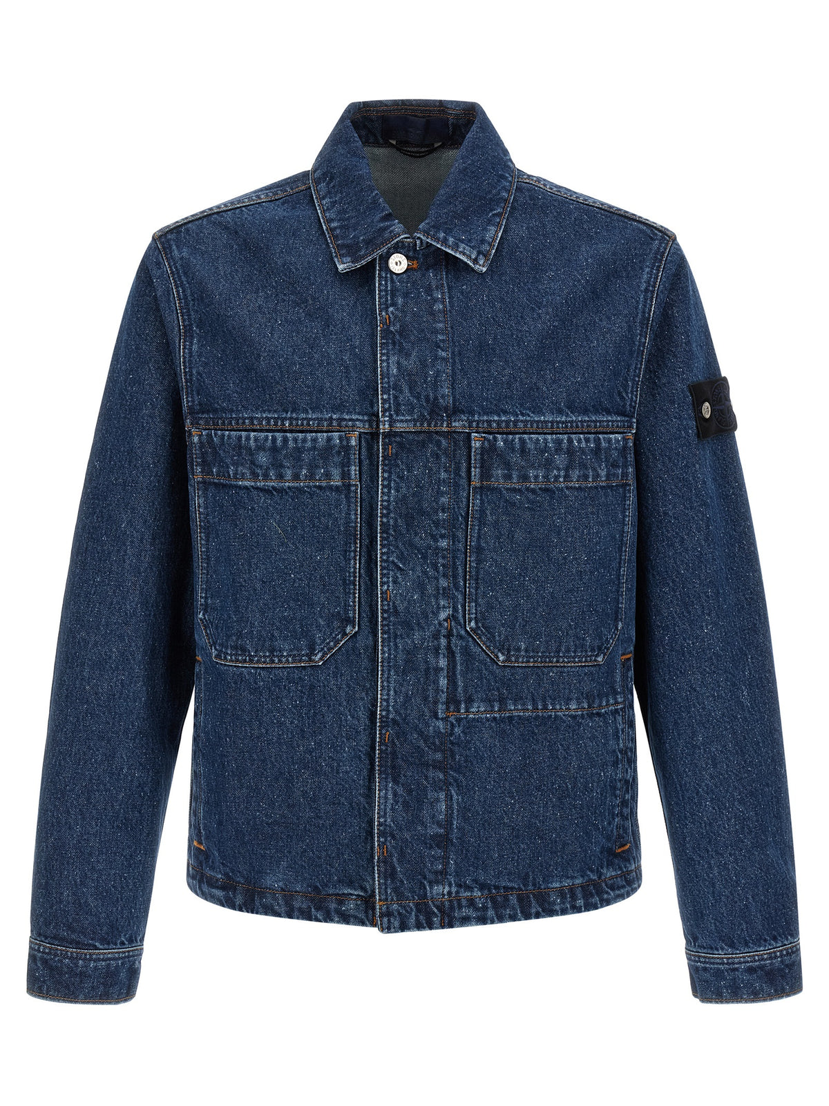 Stone Island Blue Cotton Denim Jacket