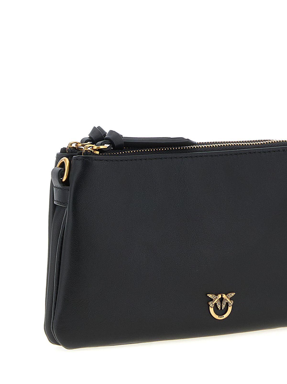 PINKO Black Calfskin Crossbody Bag