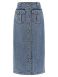Zimmermann Blue Cotton Midi Skirt