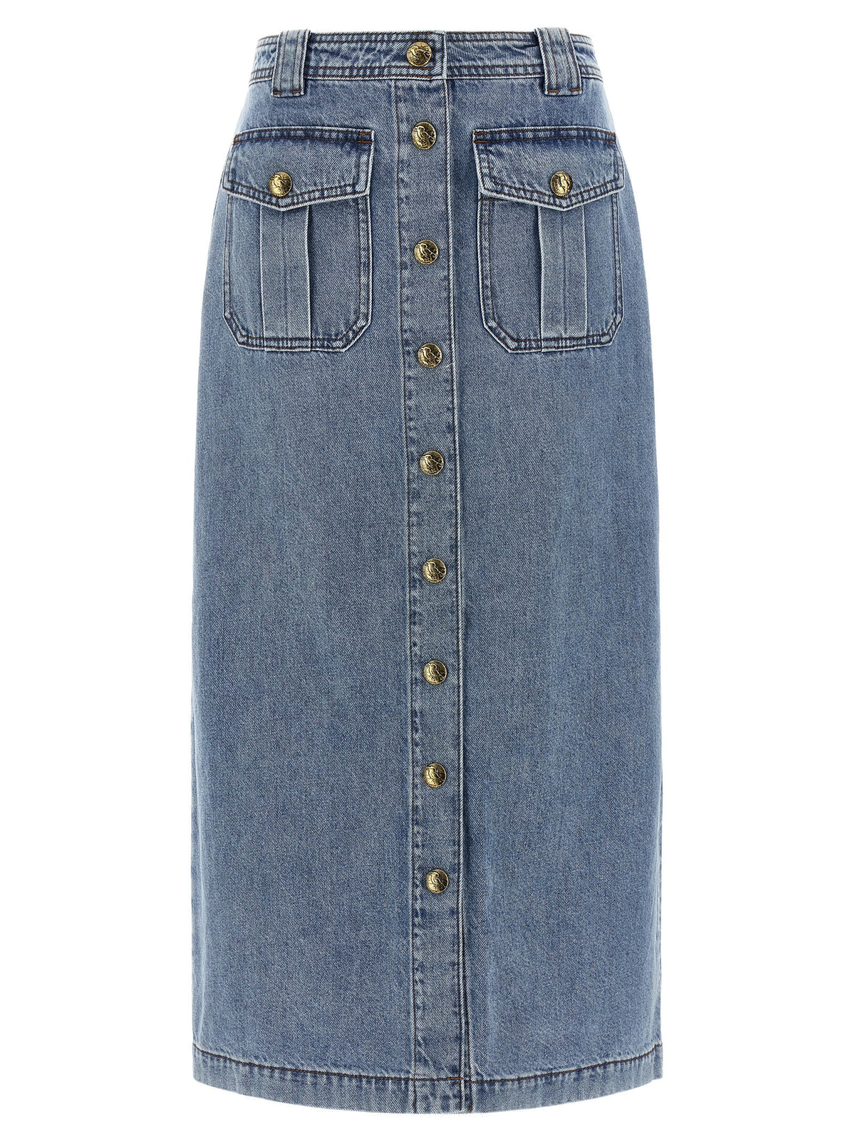 Zimmermann Blue Cotton Midi Skirt