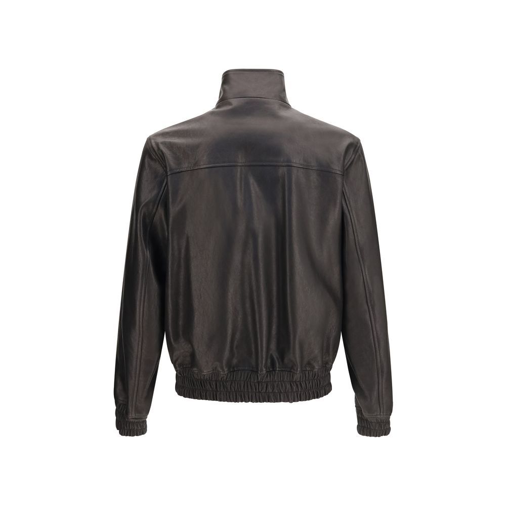 Valentino Garavani Black Lamb Ovis Aries Leather Jacket