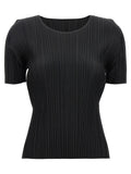 PLEATS PLEASE ISSEY MIYAKE Black Polyester T-Shirt
