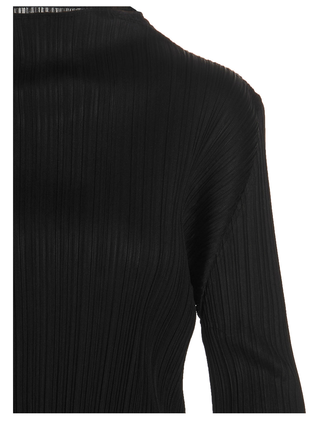 PLEATS PLEASE ISSEY MIYAKE Black Polyester Long Sleeve T-Shirt