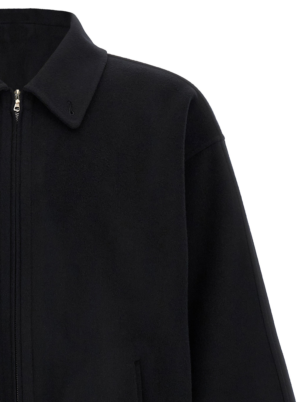 SSSTEIN Black Wool Full-Length Jacket
