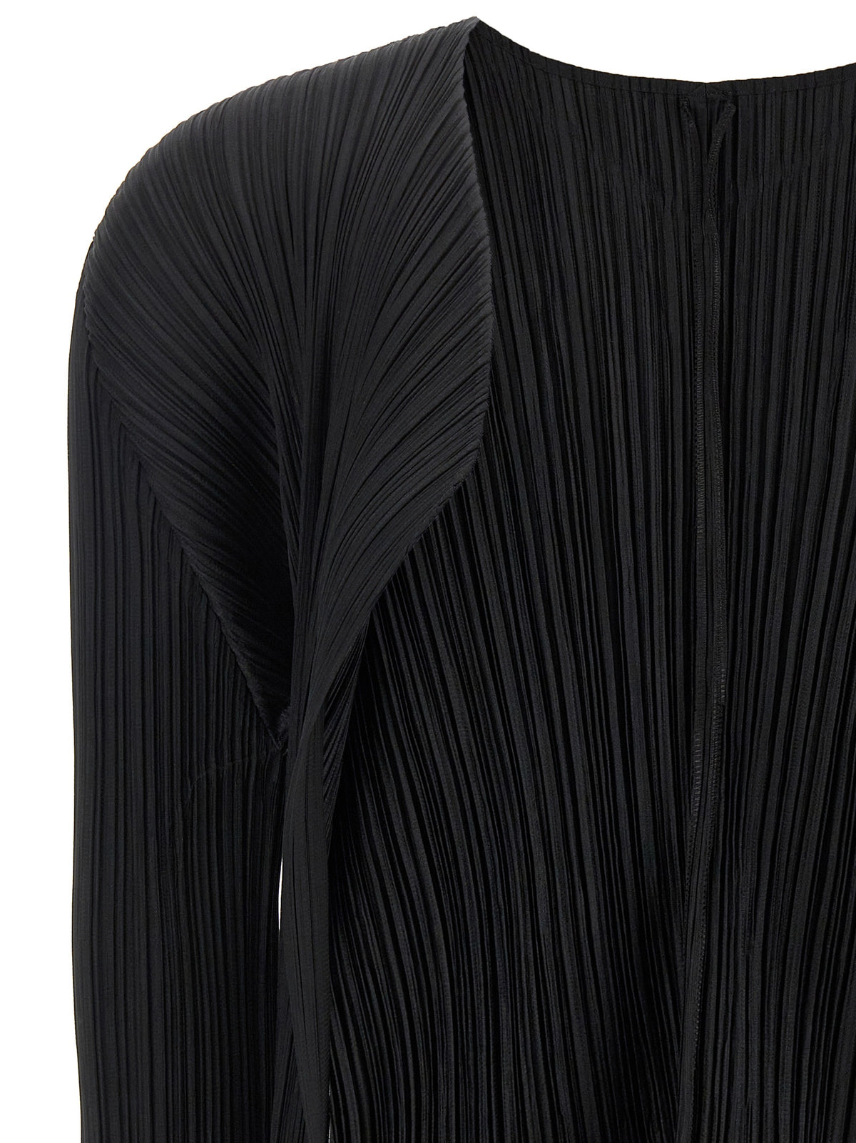 PLEATS PLEASE ISSEY MIYAKE Black Polyester Cardigan