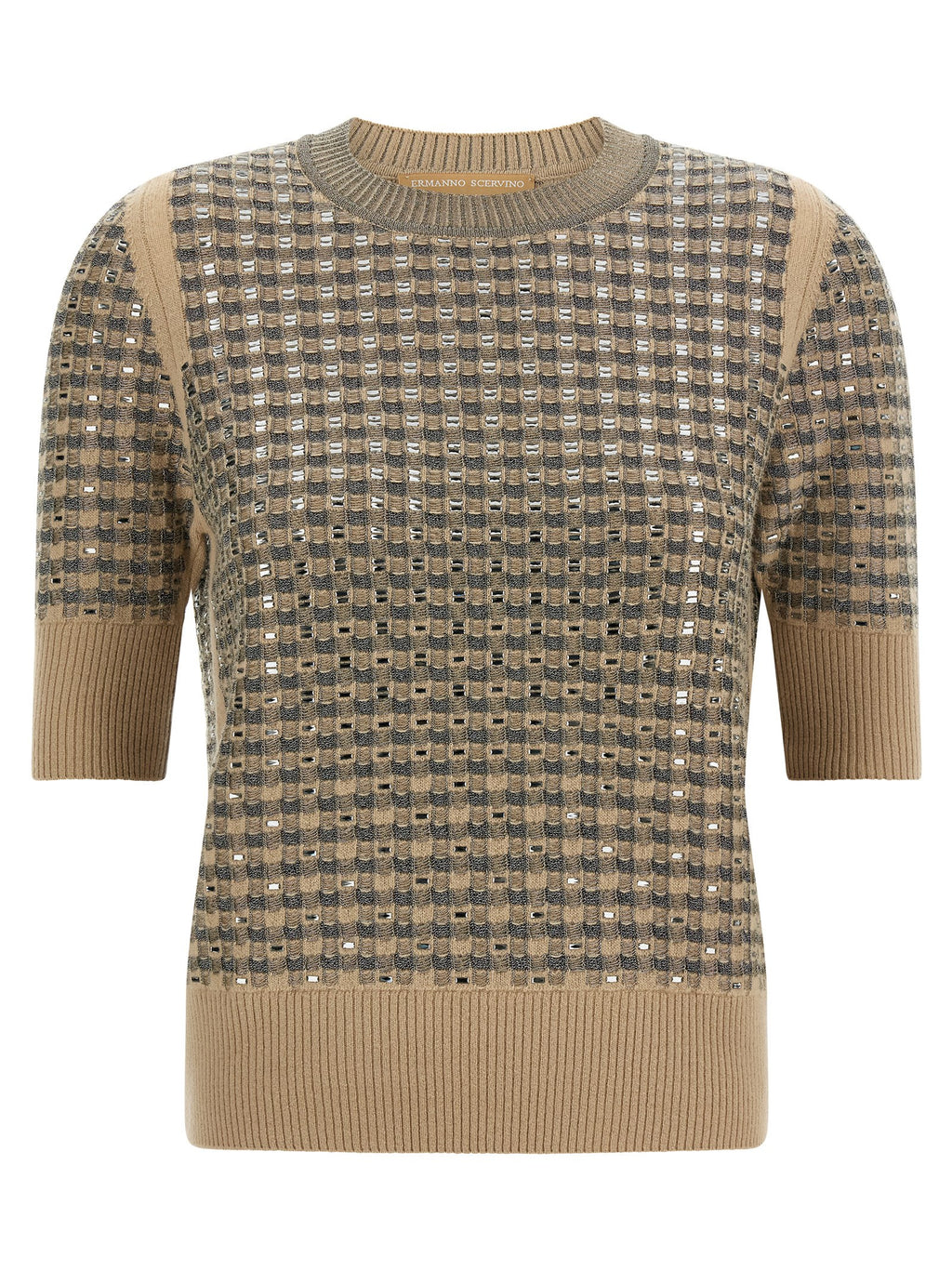 Ermanno Scervino Beige Virgin Wool Sweatshirt