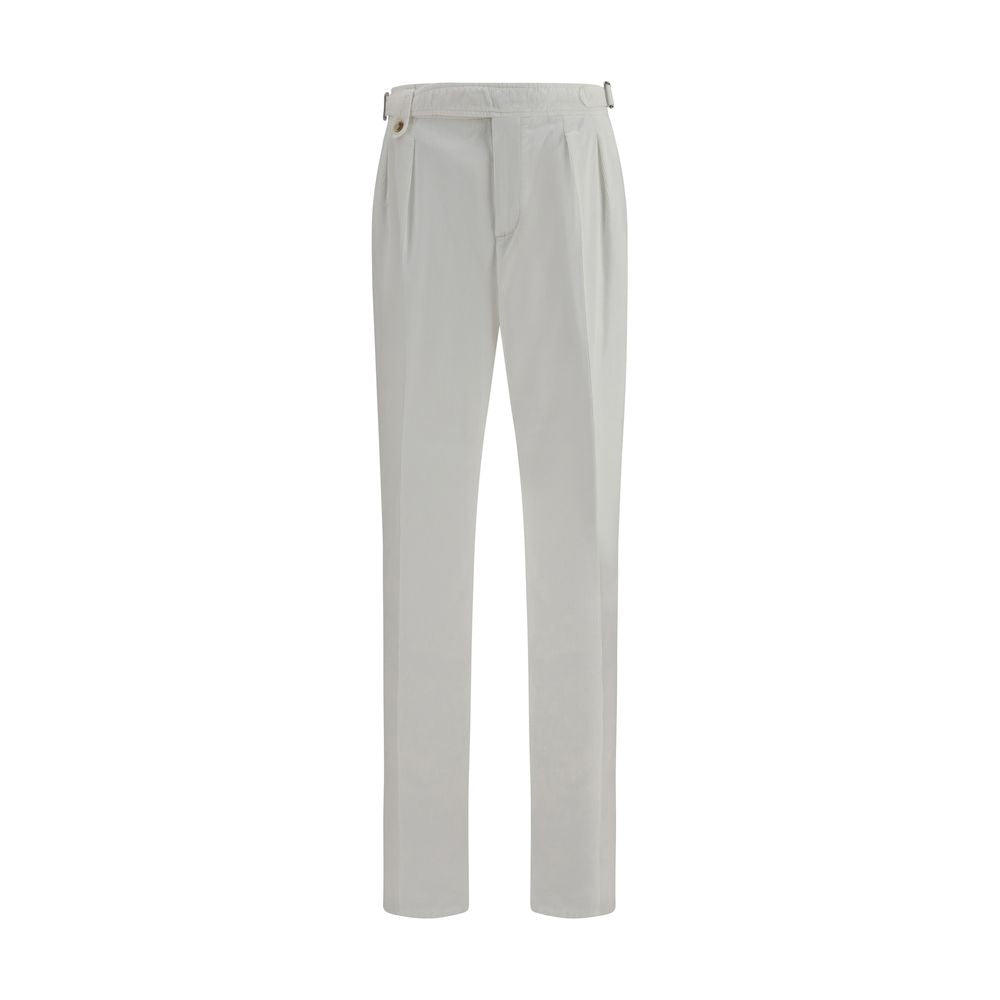 Brunello Cucinelli White Cotton Casual Pants