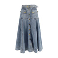 Zimmermann Blue Cotton Midi Skirt