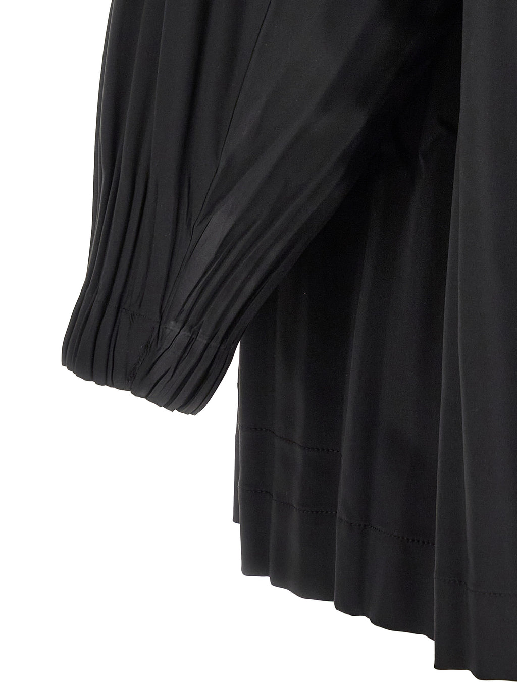 PLEATS PLEASE ISSEY MIYAKE Black Polyester Coat