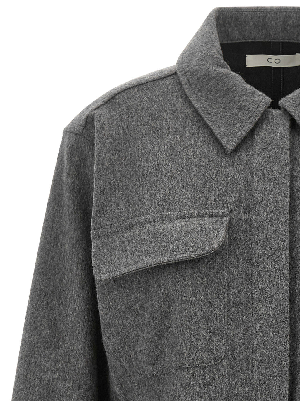 CO Gray Virgin Wool Full-Length Jacket