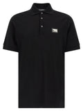 Dolce & Gabbana Black Cotton Polo Shirt