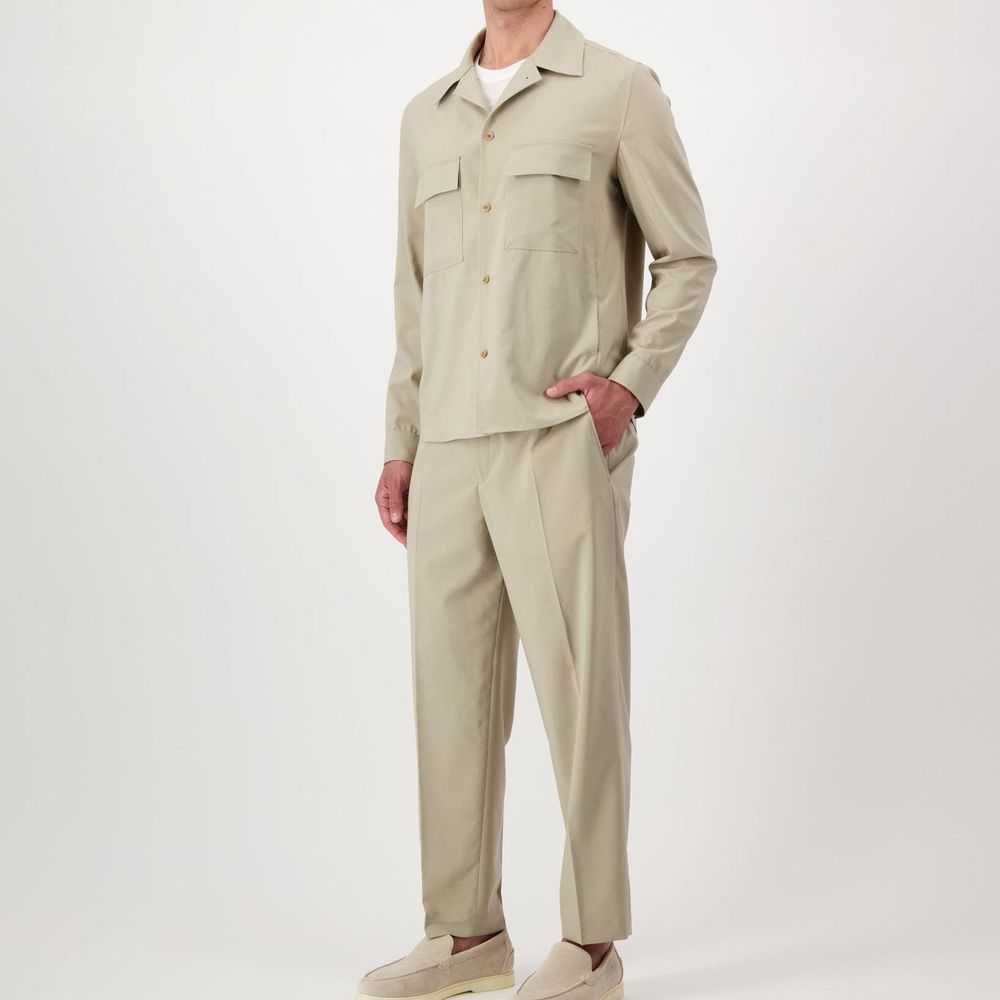 Autore Beige Virgin Wool Shell Jacket