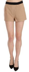 Costume National Chic Beige Mid Waist Mini Shorts