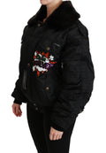 Chaqueta bomber elegante negra Dolce & Gabbana con elementos desmontables