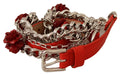 Cinturón de cintura Dolce & Gabbana elegante con estampado floral de rosas en rojo vibrante