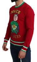 Dolce & Gabbana Elegant Red Wool-Silk Crewneck Sweater