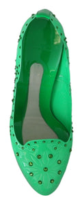 Dolce & Gabbana Enchanting Crystal Cinderella Pumps in Lush Green