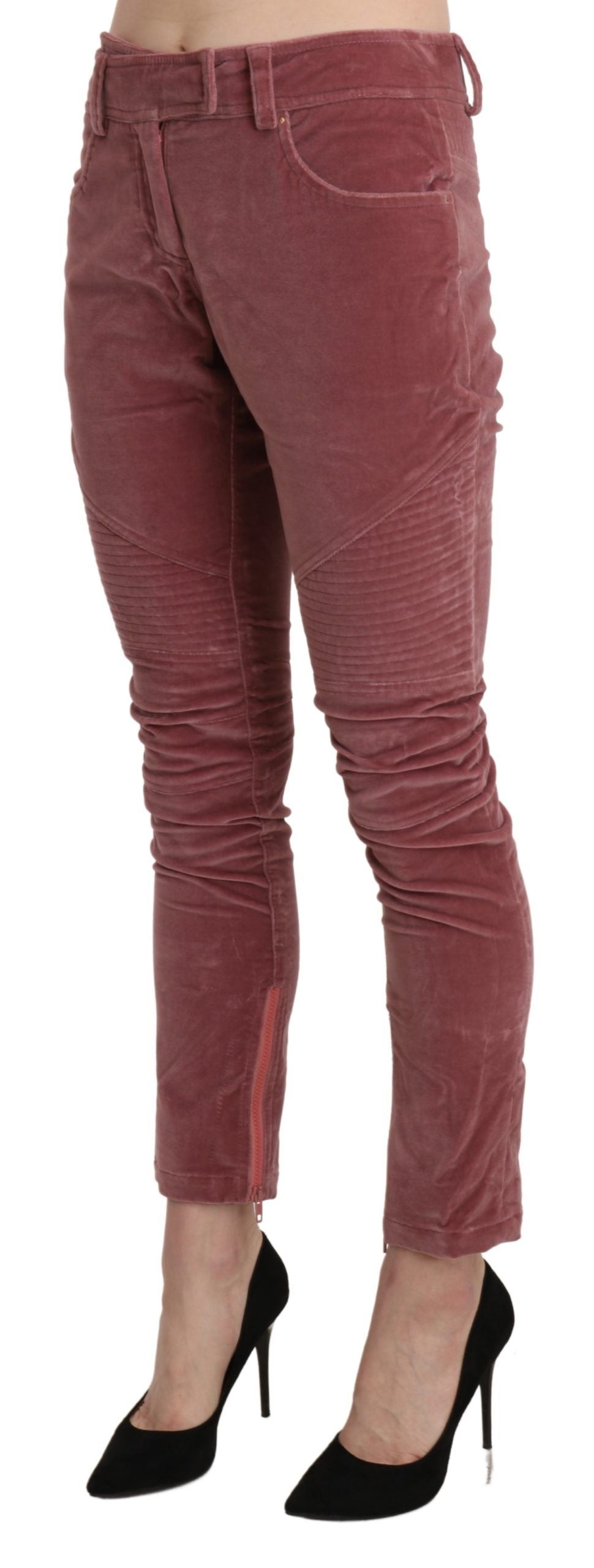 Pantalones Ajustados Rojos de Talle Medio Chic Ermanno Scervino