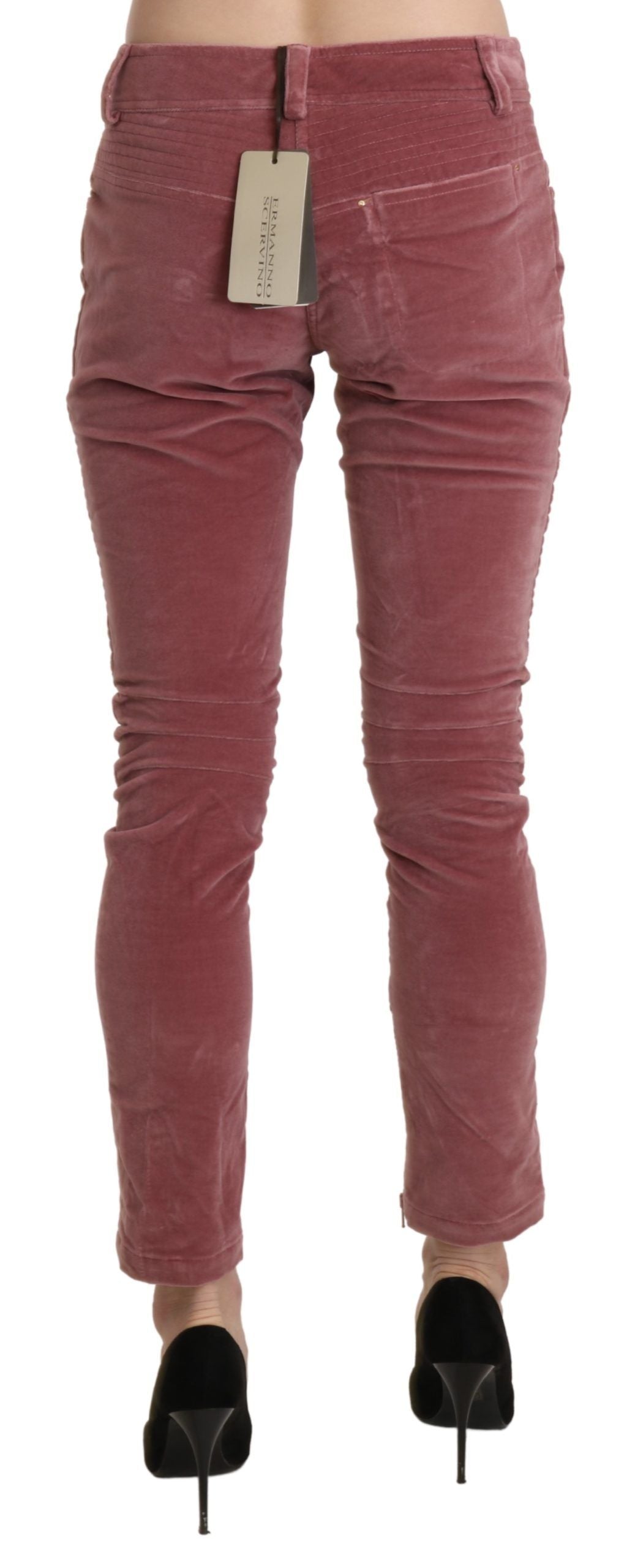 Pantalones Ajustados Rojos de Talle Medio Chic Ermanno Scervino