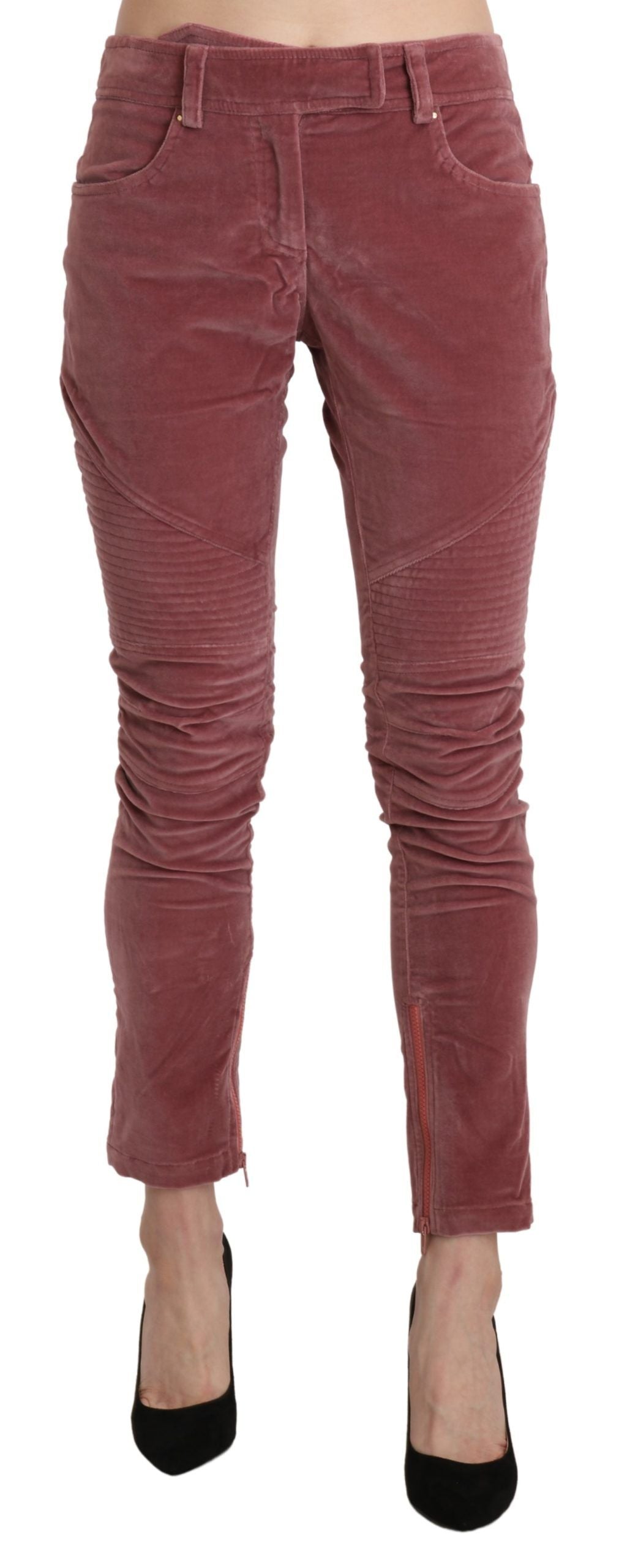 Pantalones Ajustados Rojos de Talle Medio Chic Ermanno Scervino