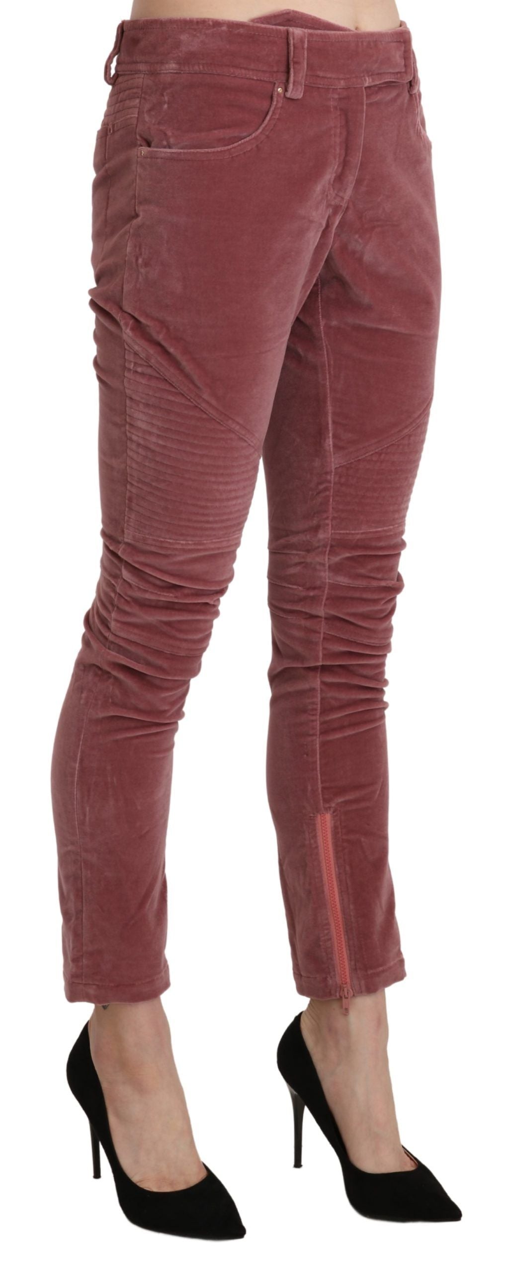Pantalones Ajustados Rojos de Talle Medio Chic Ermanno Scervino
