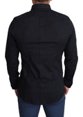 Dolce & Gabbana Sleek Black Slim Fit Cotton Stretch Dress Shirt