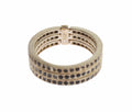 Anillo de cristal Nialaya Chic de plata y circonita cúbica negra