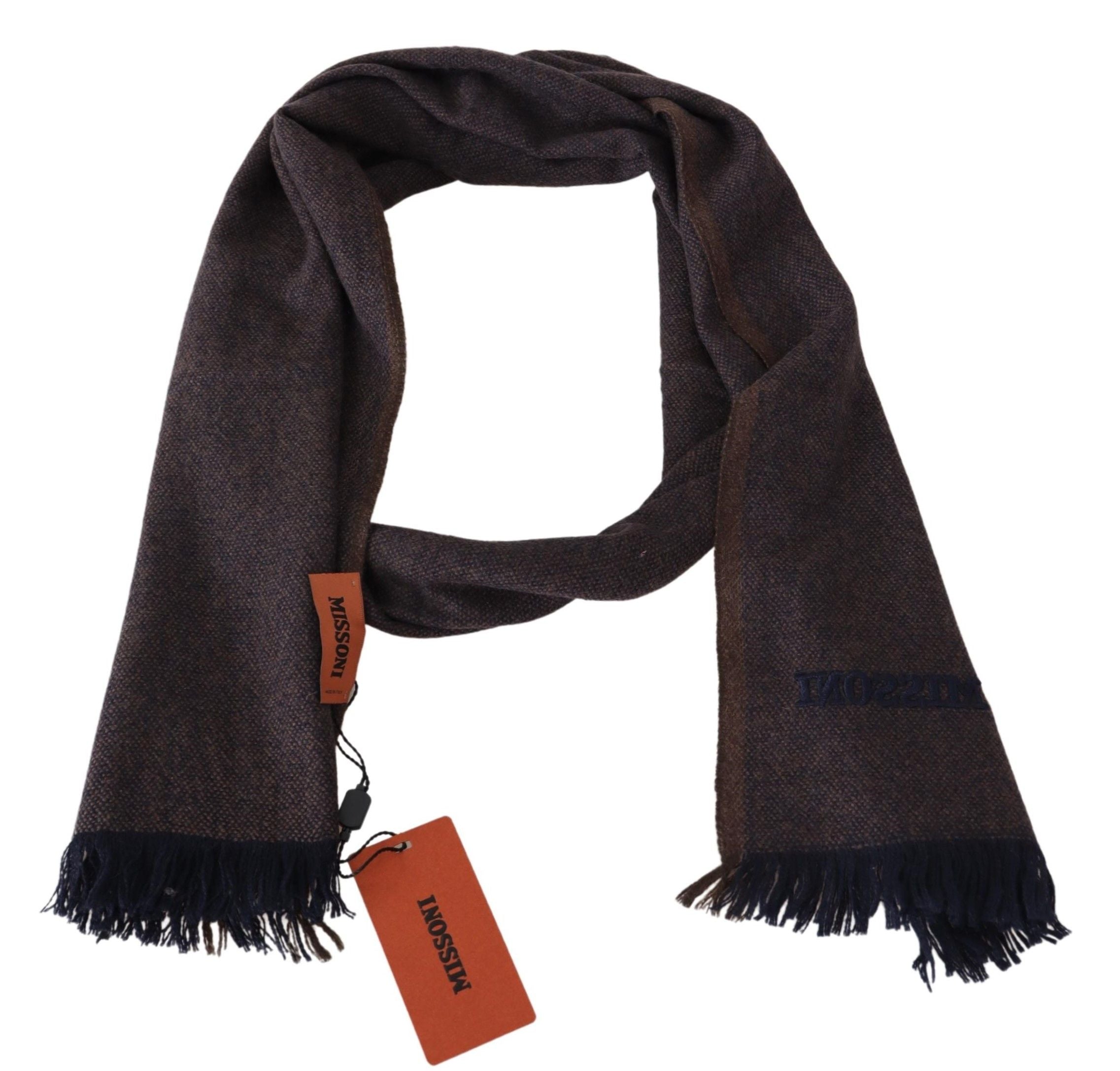 Bufanda Missoni Elegante Unisex de Cachemira con Flecos