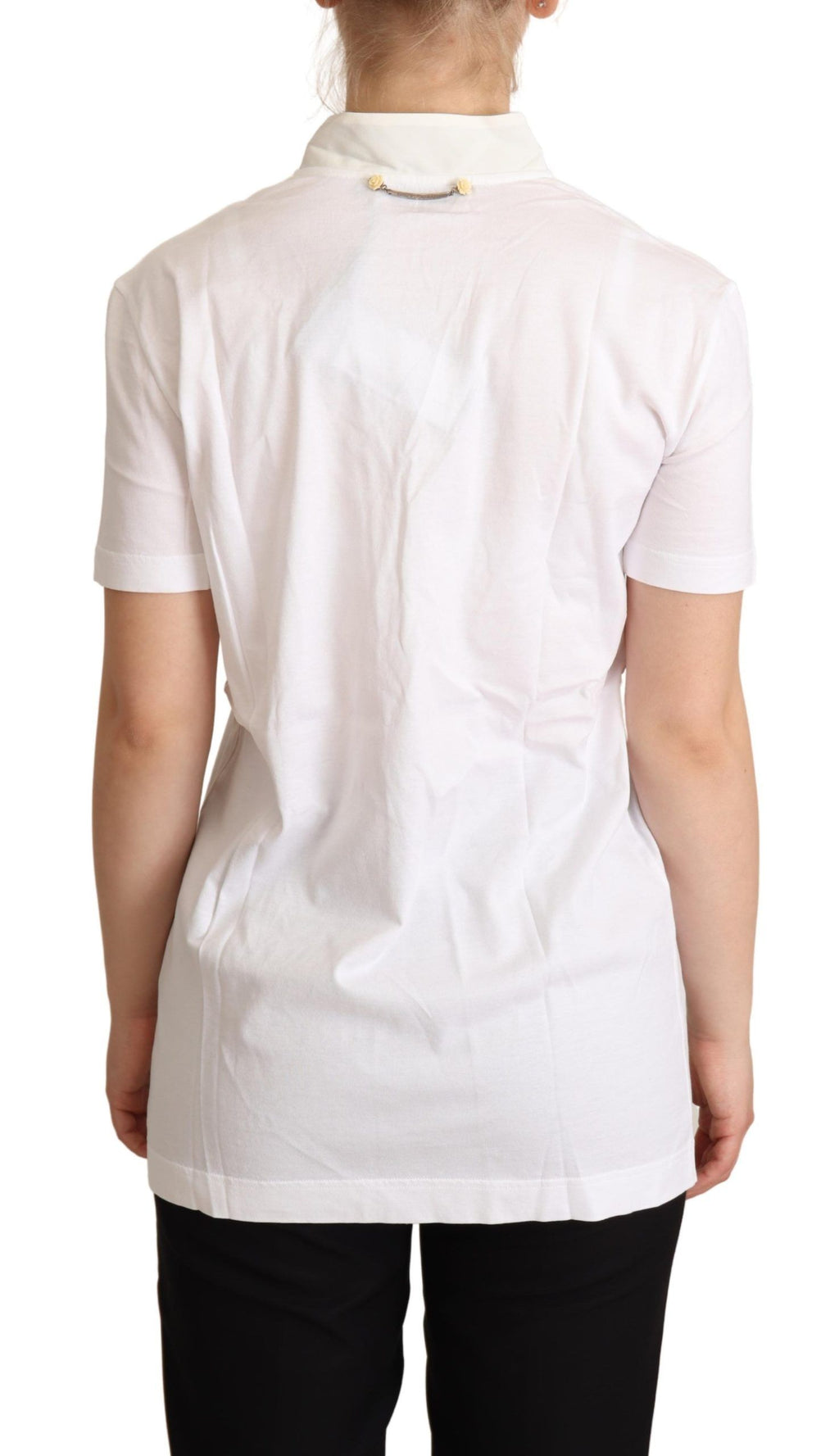 Dolce & Gabbana Chic White Love Motif Silk-Blend Tee