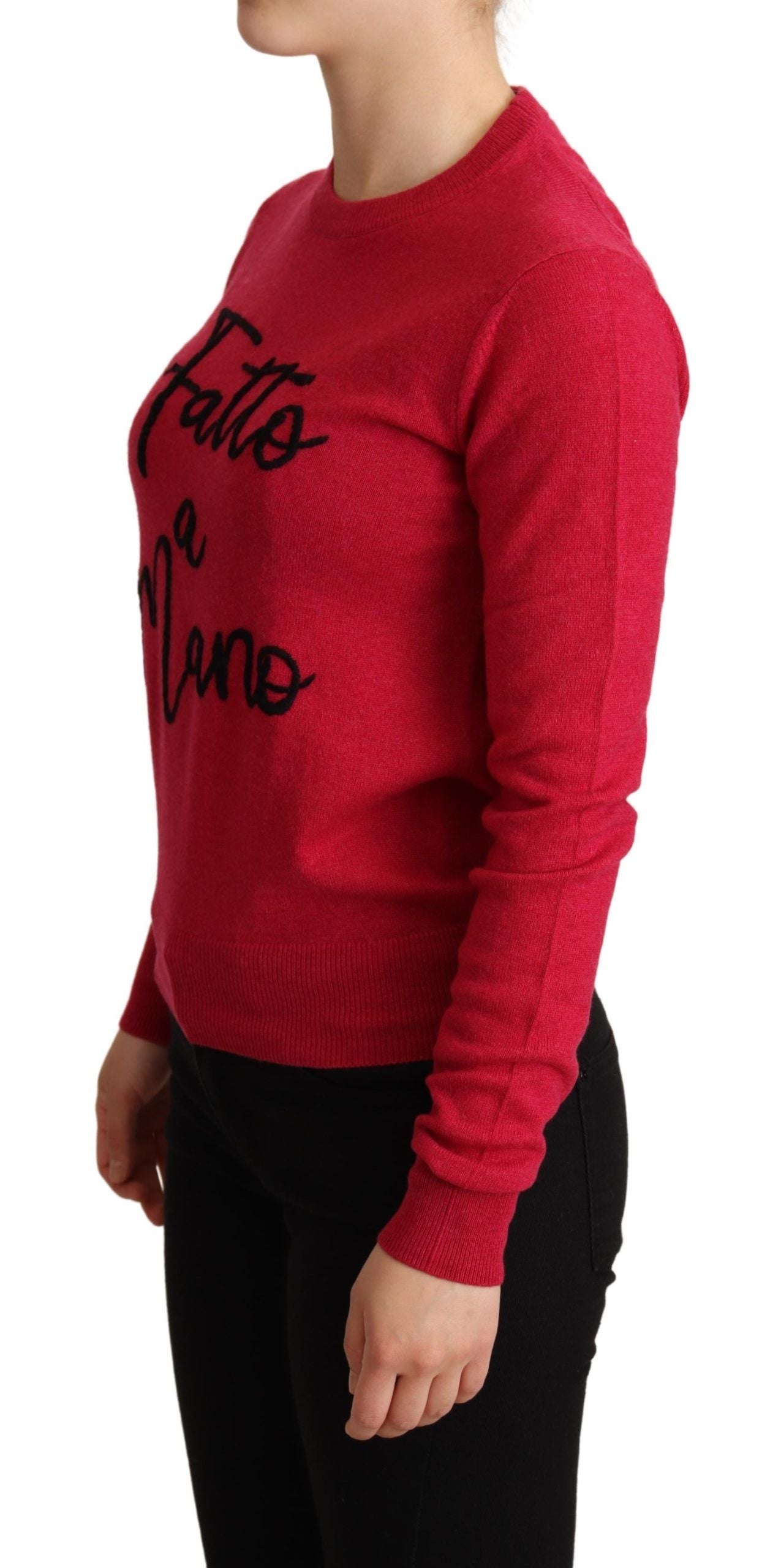 Jersey de cuello redondo Dolce & Gabbana Chic de mezcla de cachemira rosa