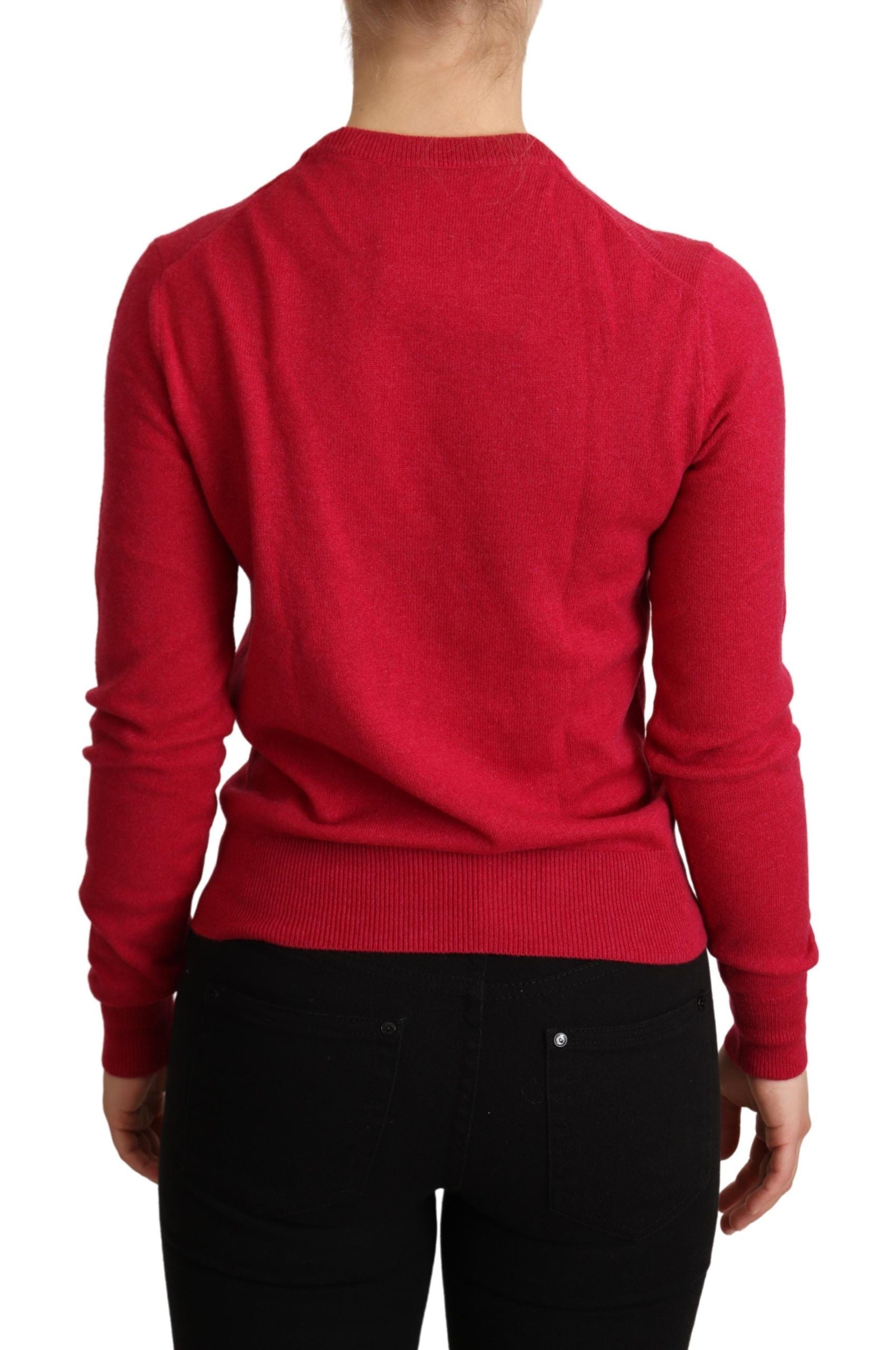 Jersey de cuello redondo Dolce & Gabbana Chic de mezcla de cachemira rosa