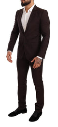 Traje de esmoquin a rayas Dolce & Gabbana de color burdeos elegante
