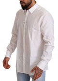 Camisa de hombre Dolce & Gabbana Martini de algodón blanco y corte ajustado