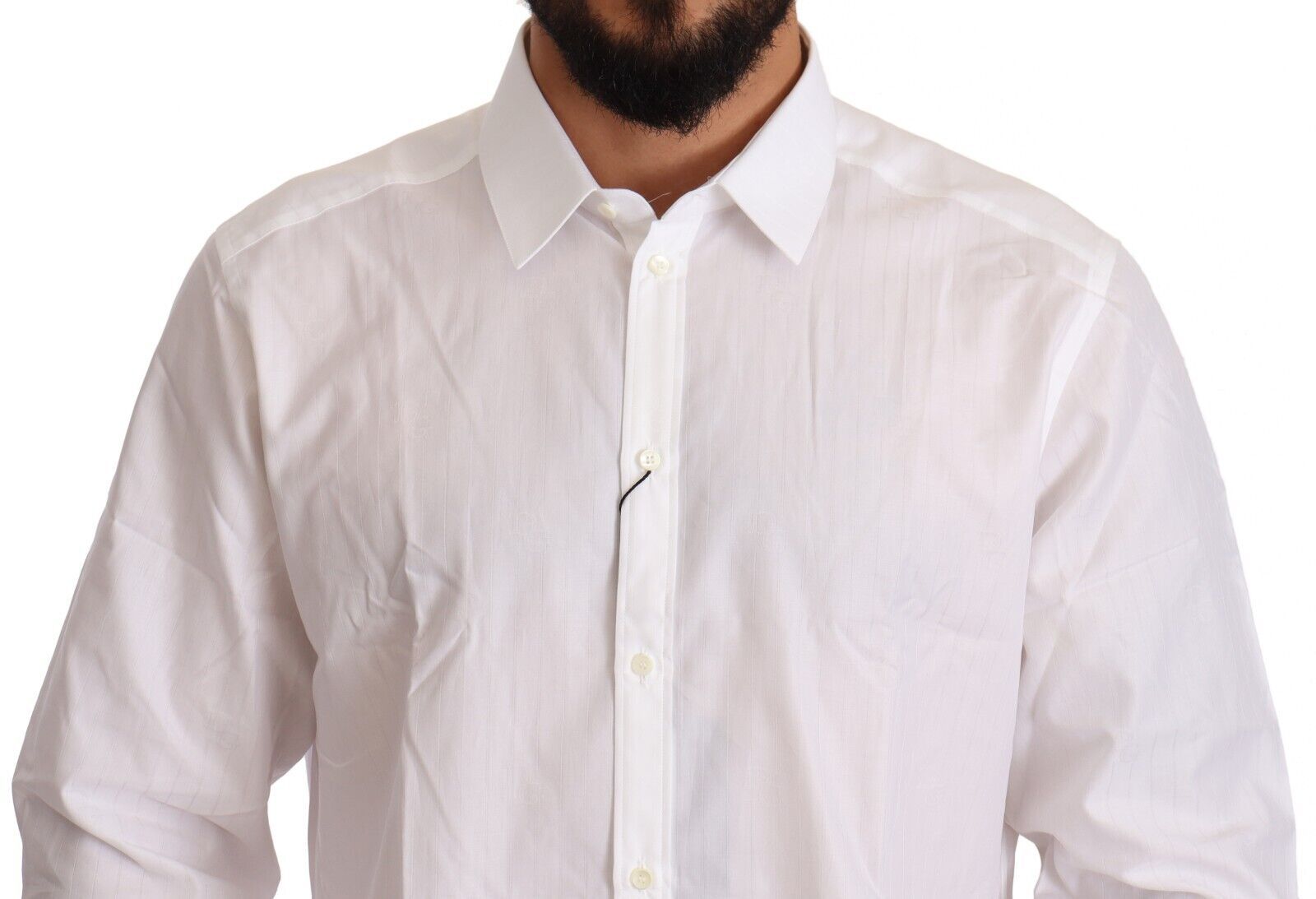 Camisa de hombre Dolce & Gabbana Martini de algodón blanco y corte ajustado