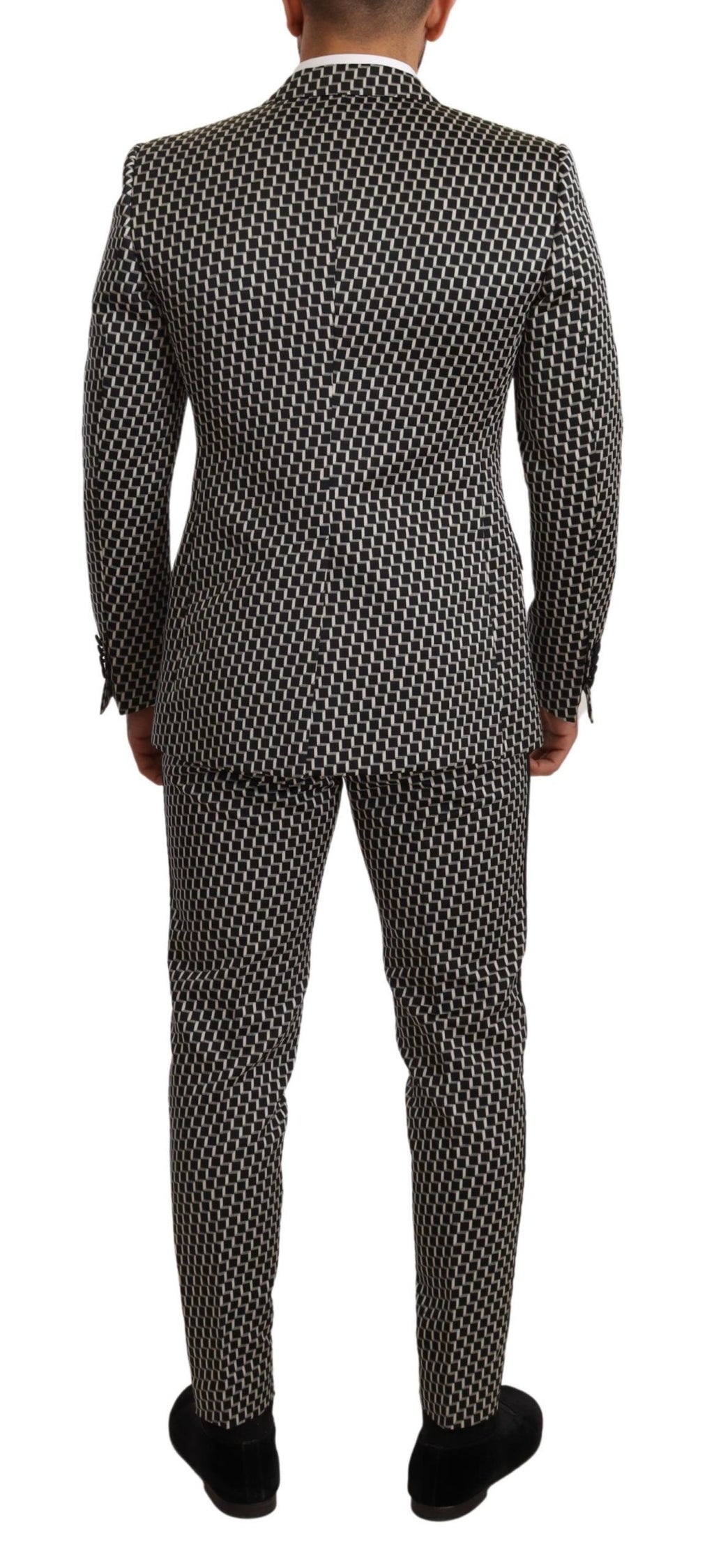Traje de tres piezas de Dolce & Gabbana Elegant Martini de cuadros negros
