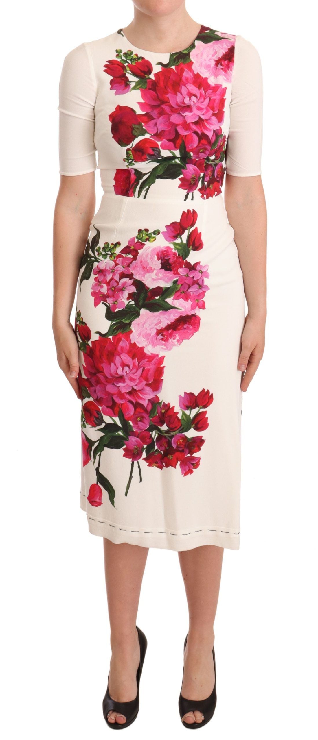Vestido midi ceñido Dolce & Gabbana elegante con estampado floral