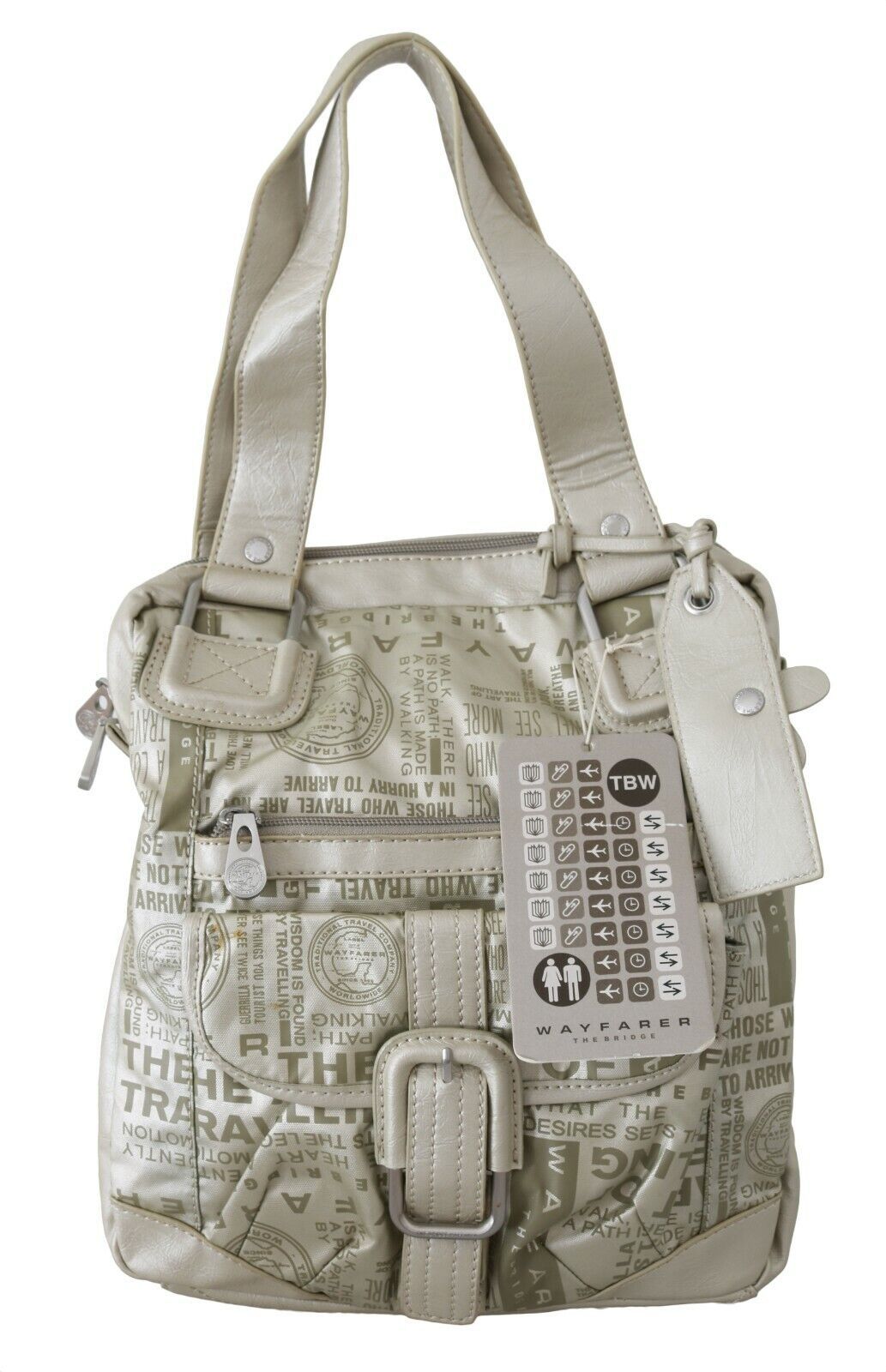 Bolso de hombro de tela blanca elegante WAYFARER