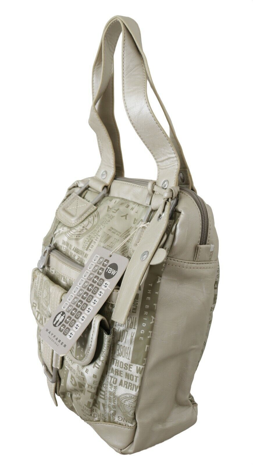 Bolso de hombro de tela blanca elegante WAYFARER