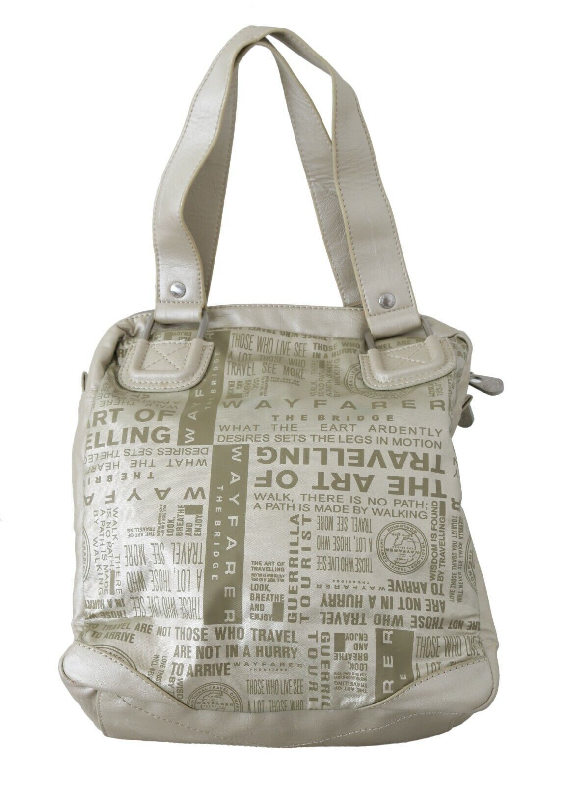 Bolso de hombro de tela blanca elegante WAYFARER