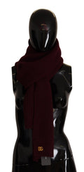 Dolce & Gabbana Elegant Cashmere Knit Scarf in Dark Red