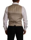 Dolce & Gabbana Beige Cotton Silk Formal Dress Vest