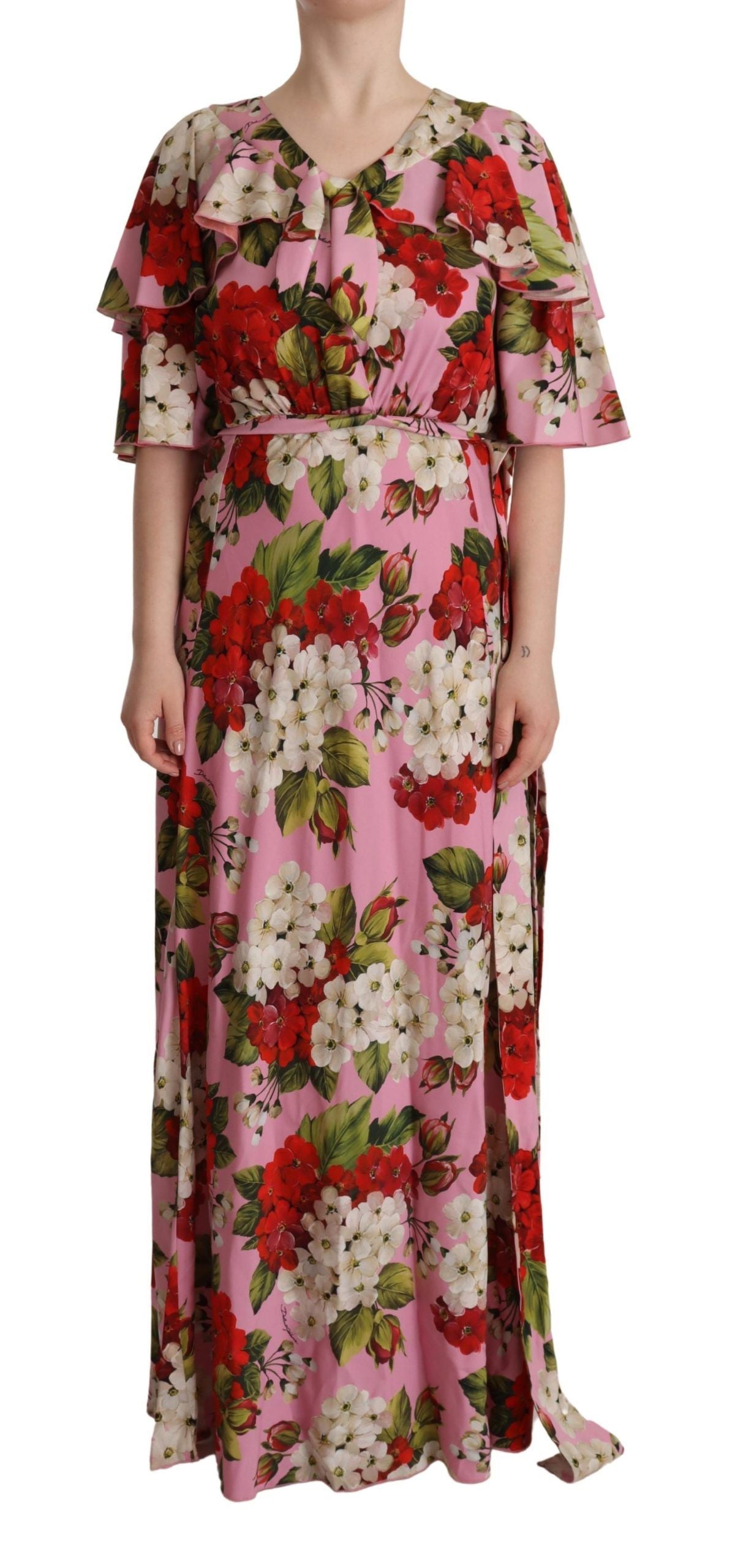 Maxivestido de seda con estampado floral encantador de Dolce & Gabbana