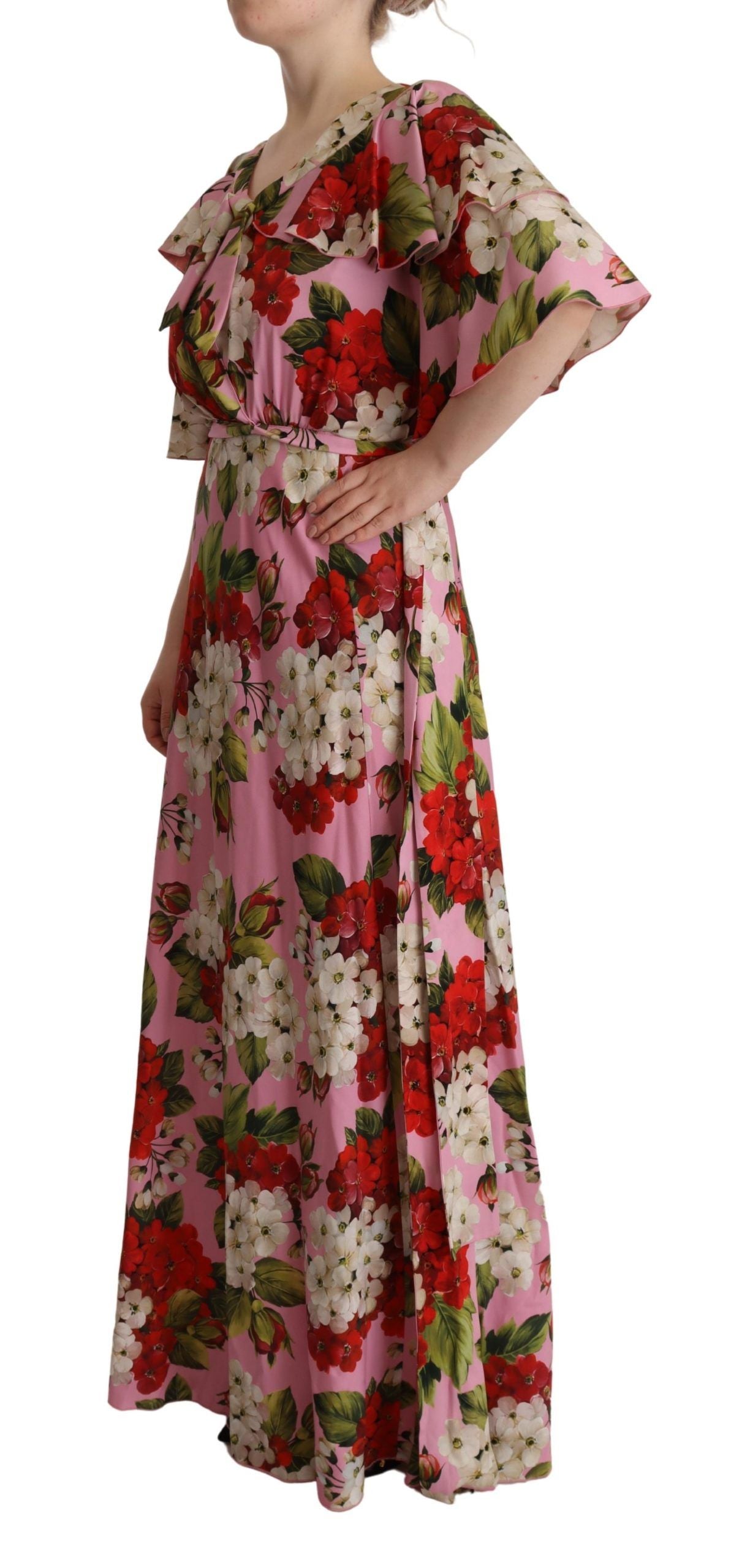Maxivestido de seda con estampado floral encantador de Dolce & Gabbana