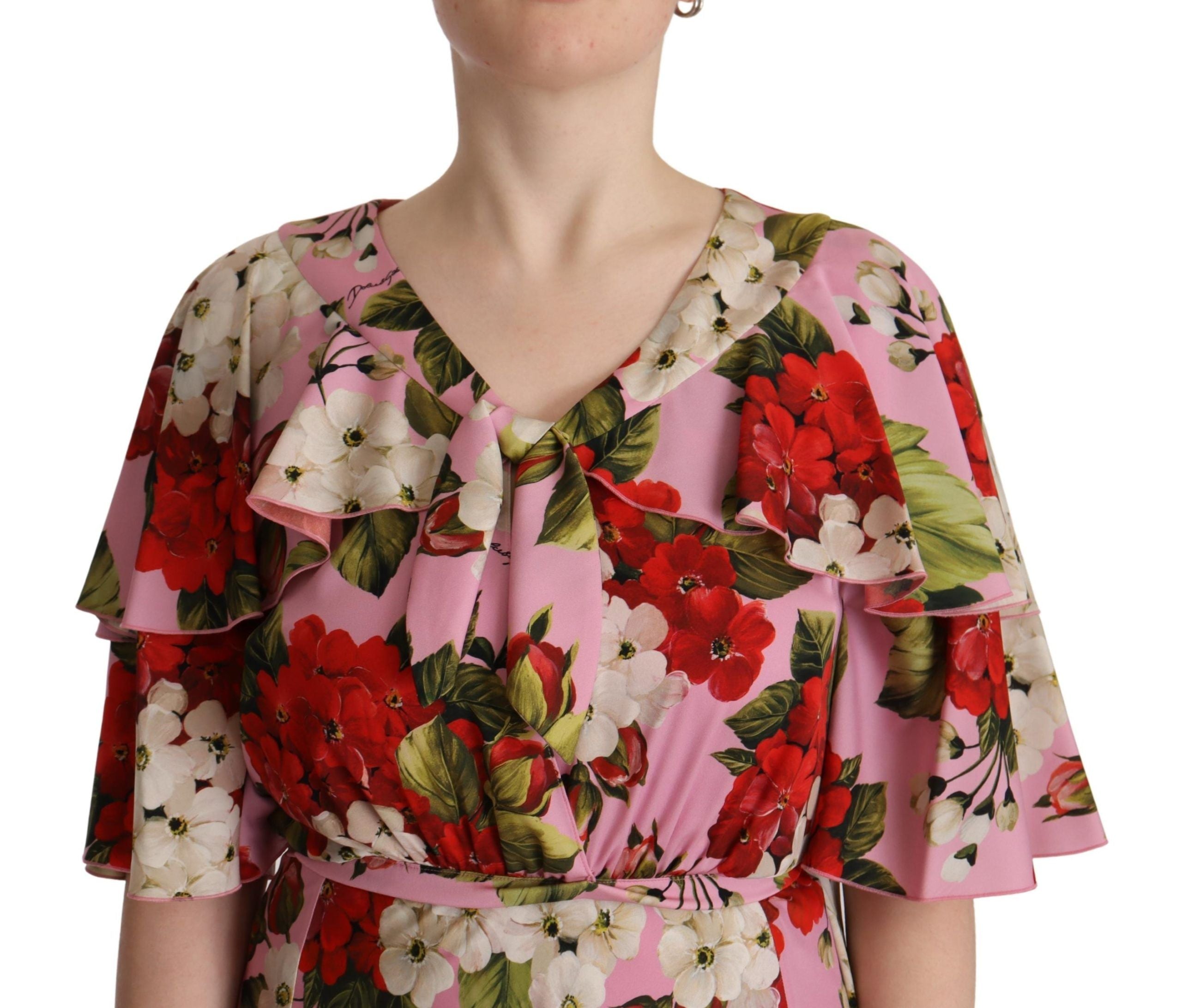 Maxivestido de seda con estampado floral encantador de Dolce & Gabbana