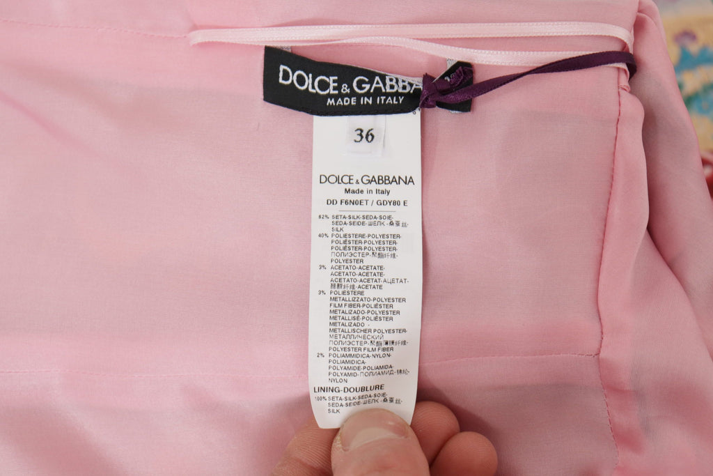 Vestido de mezcla de seda Patchwork Elegance de Dolce & Gabbana