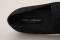 Mocasines planos deslizables Dolce & Gabbana de jacquard negro elegantes